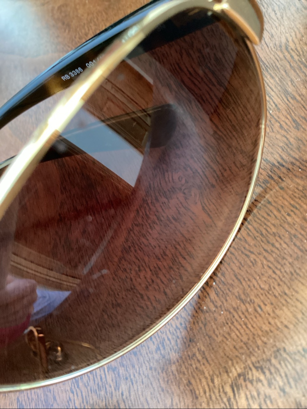 Ray-Ban Arista Gold Frame Brown Gradient Aviator Sunglasses - Ray-Ban RB3386 - Picture 11 of 16
